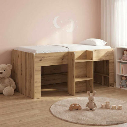 vidaXL Kids'High Bed Frame Artisian Oak 163 x 101.1 x 68.5 cm