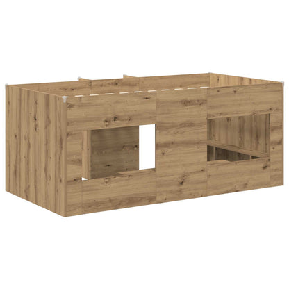 vidaXL Kids'High Bed Frame Artisian Oak 163 x 101.1 x 68.5 cm