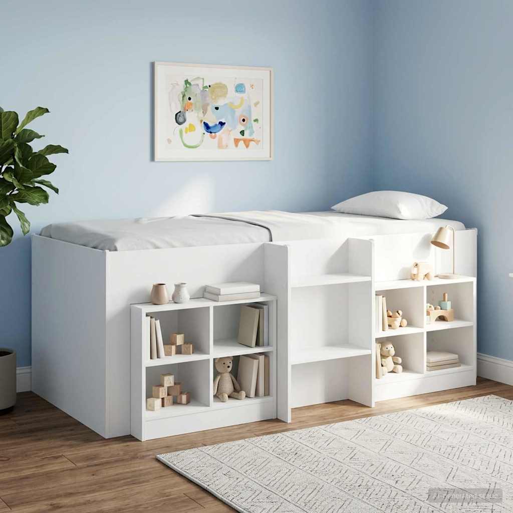 vidaXL Kids'High Bed Frame White 90 x 190 cm Engineered Wood