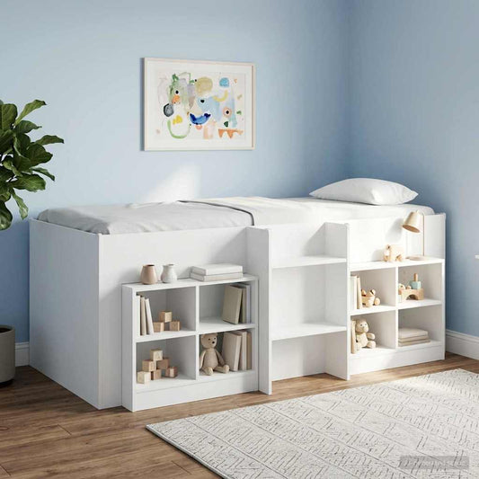 vidaXL Kids'High Bed Frame White 90 x 190 cm Engineered Wood