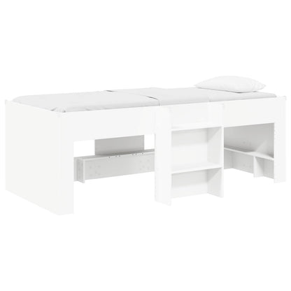vidaXL Kids'High Bed Frame White 90 x 190 cm Engineered Wood