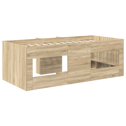vidaXL Kids'High Bed Frame Sonoma Oak 90 x 190 cm Engineered Wood