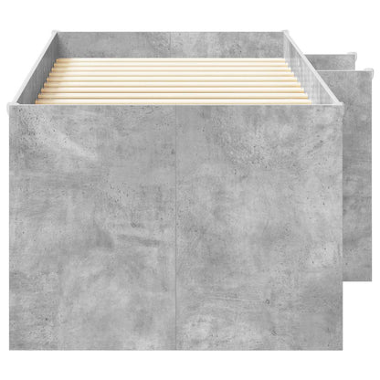 vidaXL Kids'High Bed Frame Concrete Grey 90 x 190 cm Engineered Wood