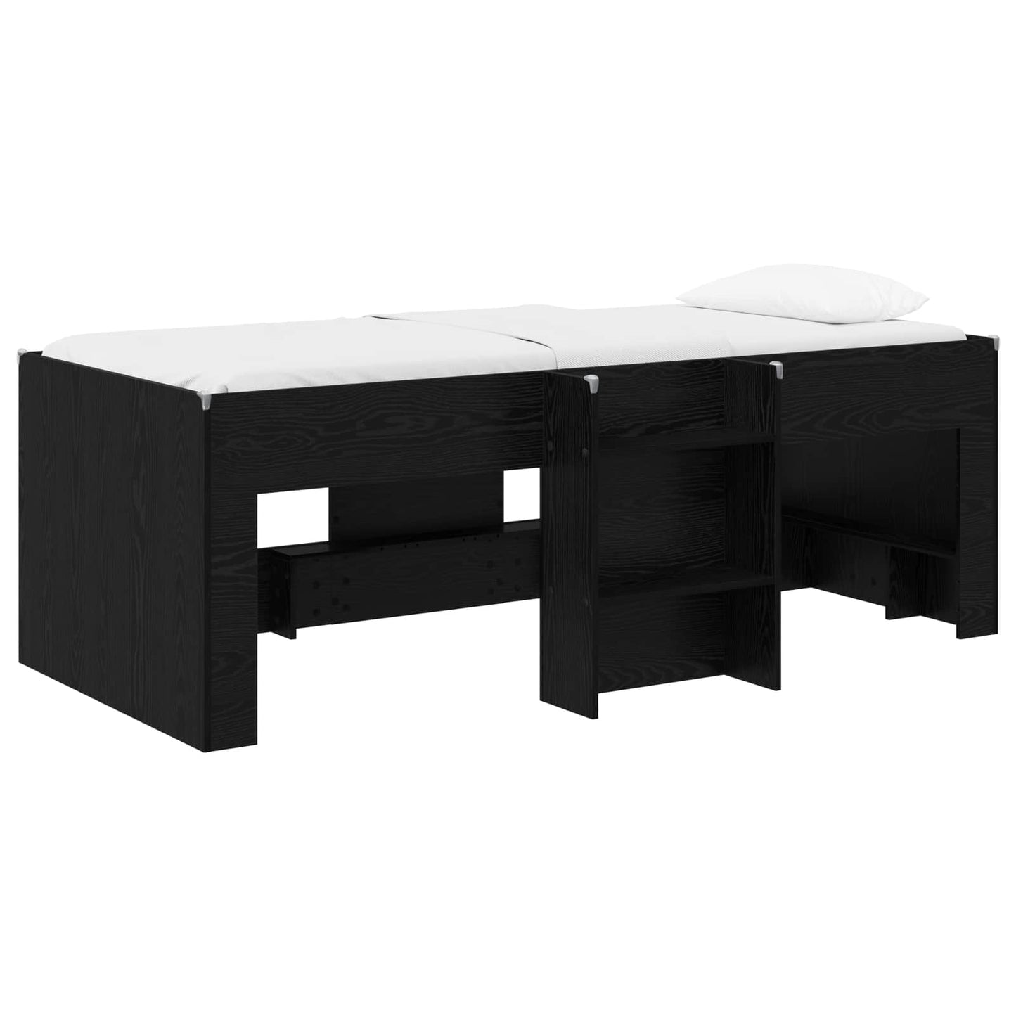 vidaXL Kids'High Bed Frame 2 pcs Black Oak 193 x 96.1 x 68.5 cm