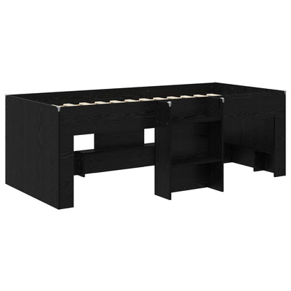 vidaXL Kids'High Bed Frame 2 pcs Black Oak 193 x 96.1 x 68.5 cm