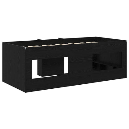 vidaXL Kids'High Bed Frame 2 pcs Black Oak 193 x 96.1 x 68.5 cm