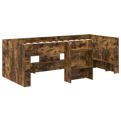 vidaXL Kids'High Bed Frame 2 pcs Smoked Oak 193 x 96.1 x 68.5 cm