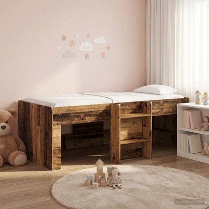 vidaXL Kids'High Bed Frame 2 pcs Old Wood 193 x 96.1 x 68.5 cm