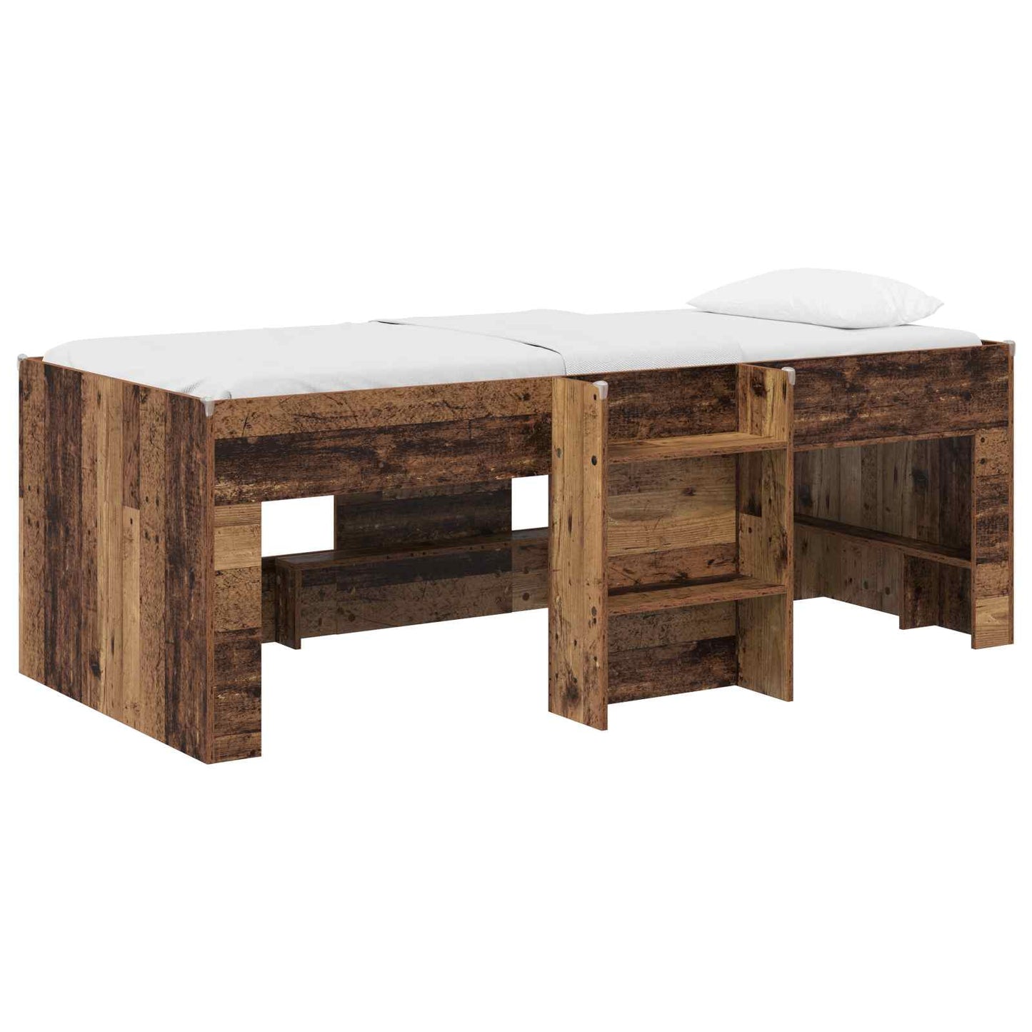 vidaXL Kids'High Bed Frame 2 pcs Old Wood 193 x 96.1 x 68.5 cm