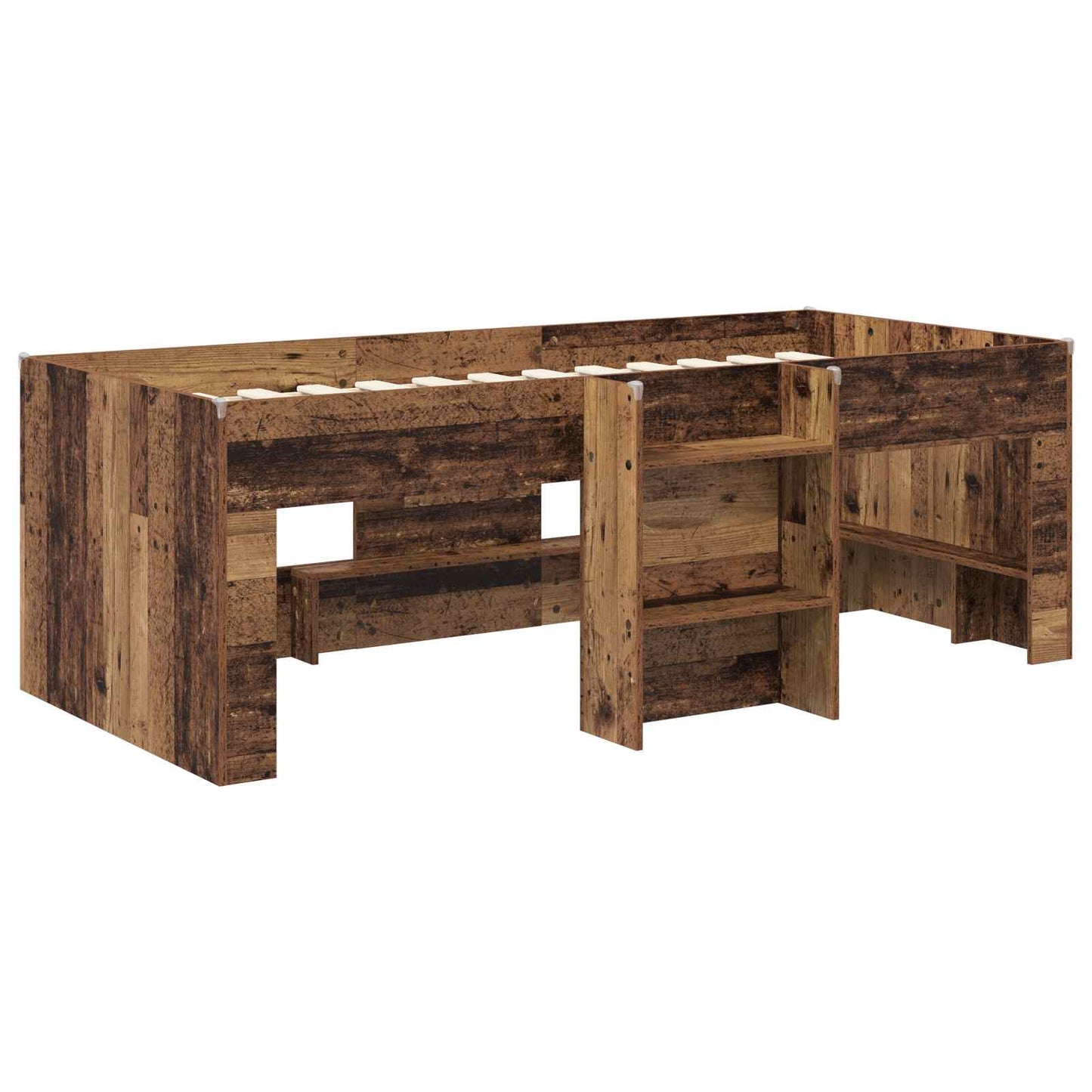 vidaXL Kids'High Bed Frame 2 pcs Old Wood 193 x 96.1 x 68.5 cm