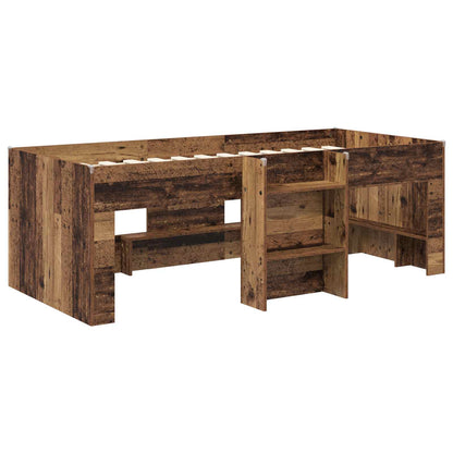 vidaXL Kids'High Bed Frame 2 pcs Old Wood 193 x 96.1 x 68.5 cm