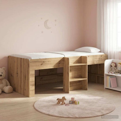 vidaXL Kids'High Bed Frame Artisian Oak 193 x 96.1 x 68.5 cm