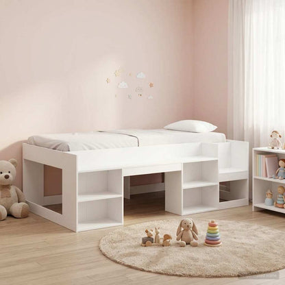 vidaXL Kids'Bed Frame with Storage White 80 x 200 cm Engineered Wood