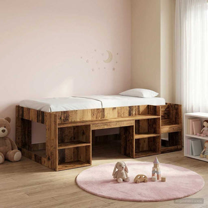 vidaXL Kids'Bed Frame with Storage Old Wood 80 x 200 cm