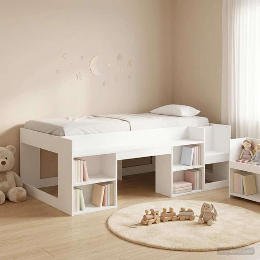 vidaXL Kids'Bed Frame with Storage White 90 x 200 cm Engineered Wood