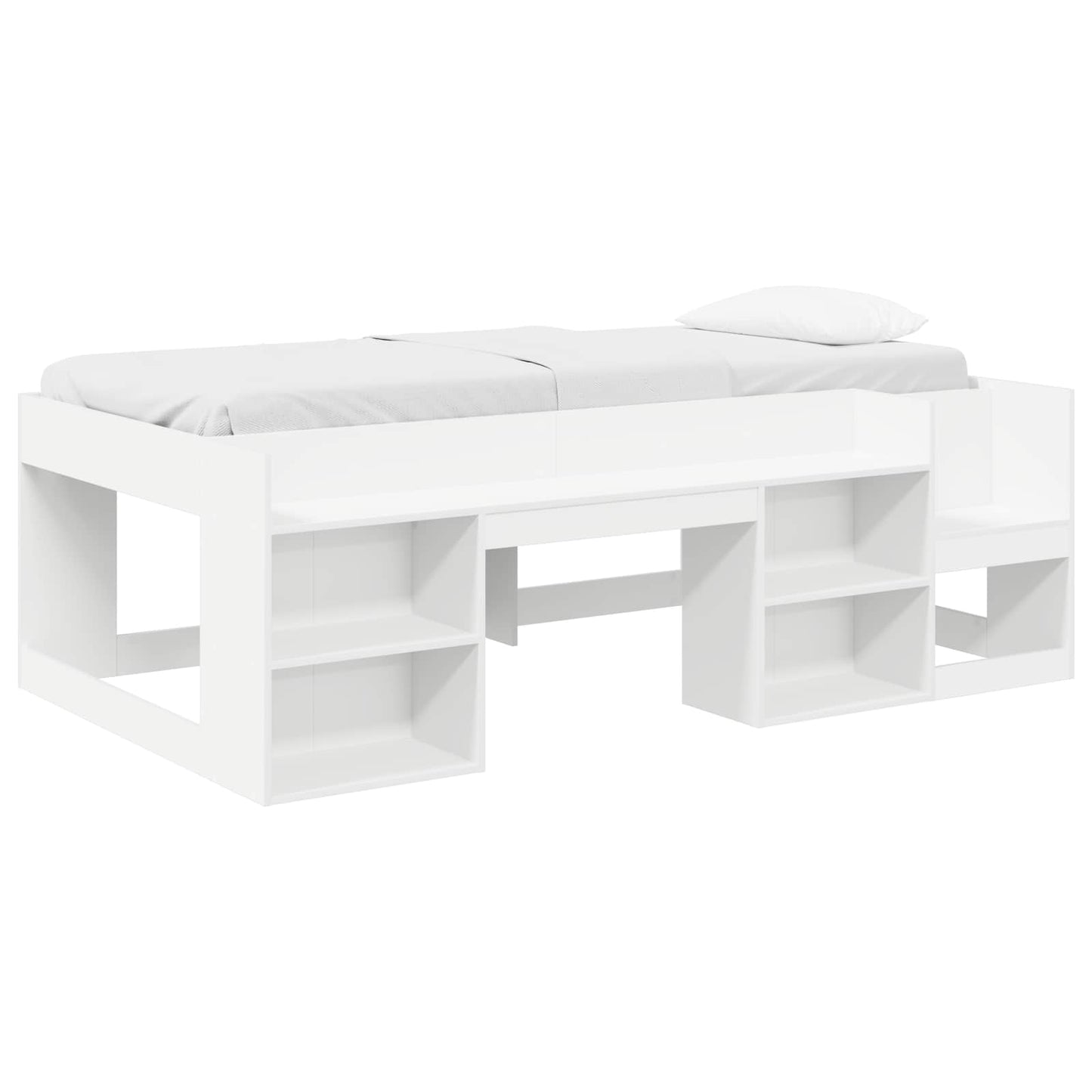 vidaXL Kids'Bed Frame with Storage White 90 x 200 cm Engineered Wood