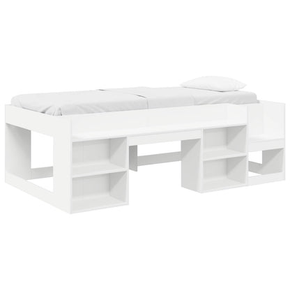 vidaXL Kids'Bed Frame with Storage White 90 x 200 cm Engineered Wood