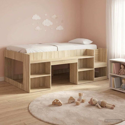 vidaXL Kids'Bed Frame with Storage Sonoma Oak 90 x 200 cm