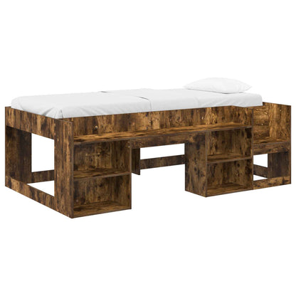vidaXL Kids'Bed Frame with Storage Smoked Oak 90 x 200 cm