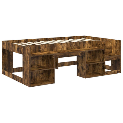 vidaXL Kids'Bed Frame with Storage Smoked Oak 90 x 200 cm