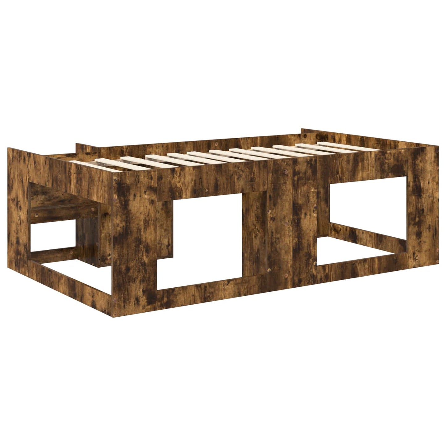 vidaXL Kids'Bed Frame with Storage Smoked Oak 90 x 200 cm