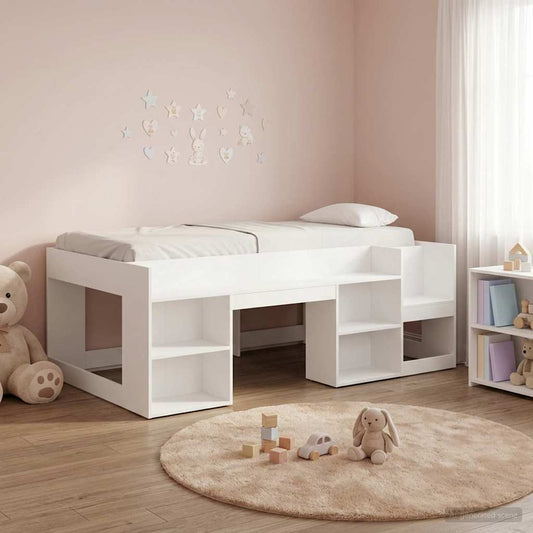 vidaXL Kids'Bed Frame with Storage White 98.5 x 200 cm