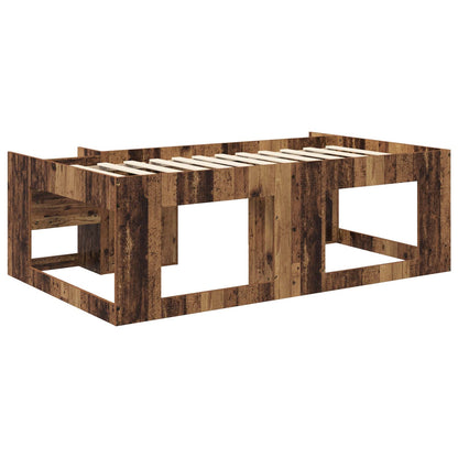 vidaXL Kids'Bed Frame with Storage Old wood 98.5 x 200 cm