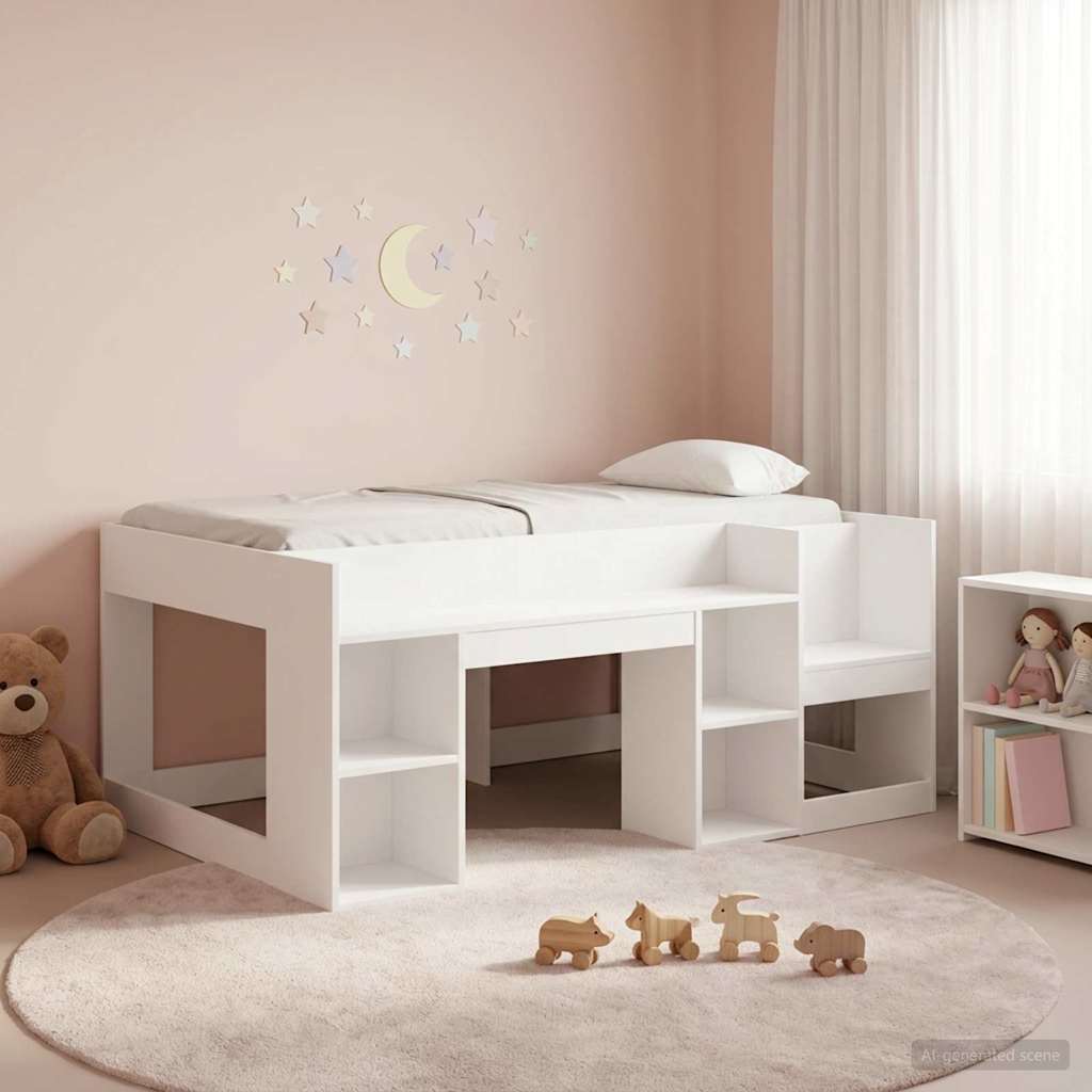 vidaXL Kids'Bed Frame with Storage White 80 x 160 cm Engineered Wood