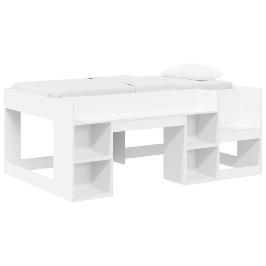 vidaXL Kids'Bed Frame with Storage White 80 x 160 cm Engineered Wood