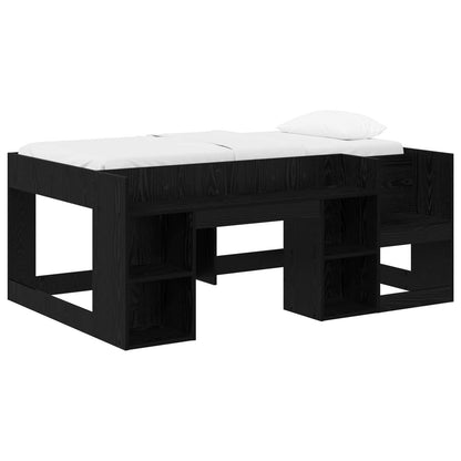 vidaXL Kids'Bed Frame Black Oak 80 x 160 cm Engineered Wood