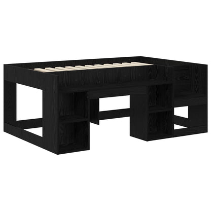 vidaXL Kids'Bed Frame with Storage Black Oak 80 x 160 cm