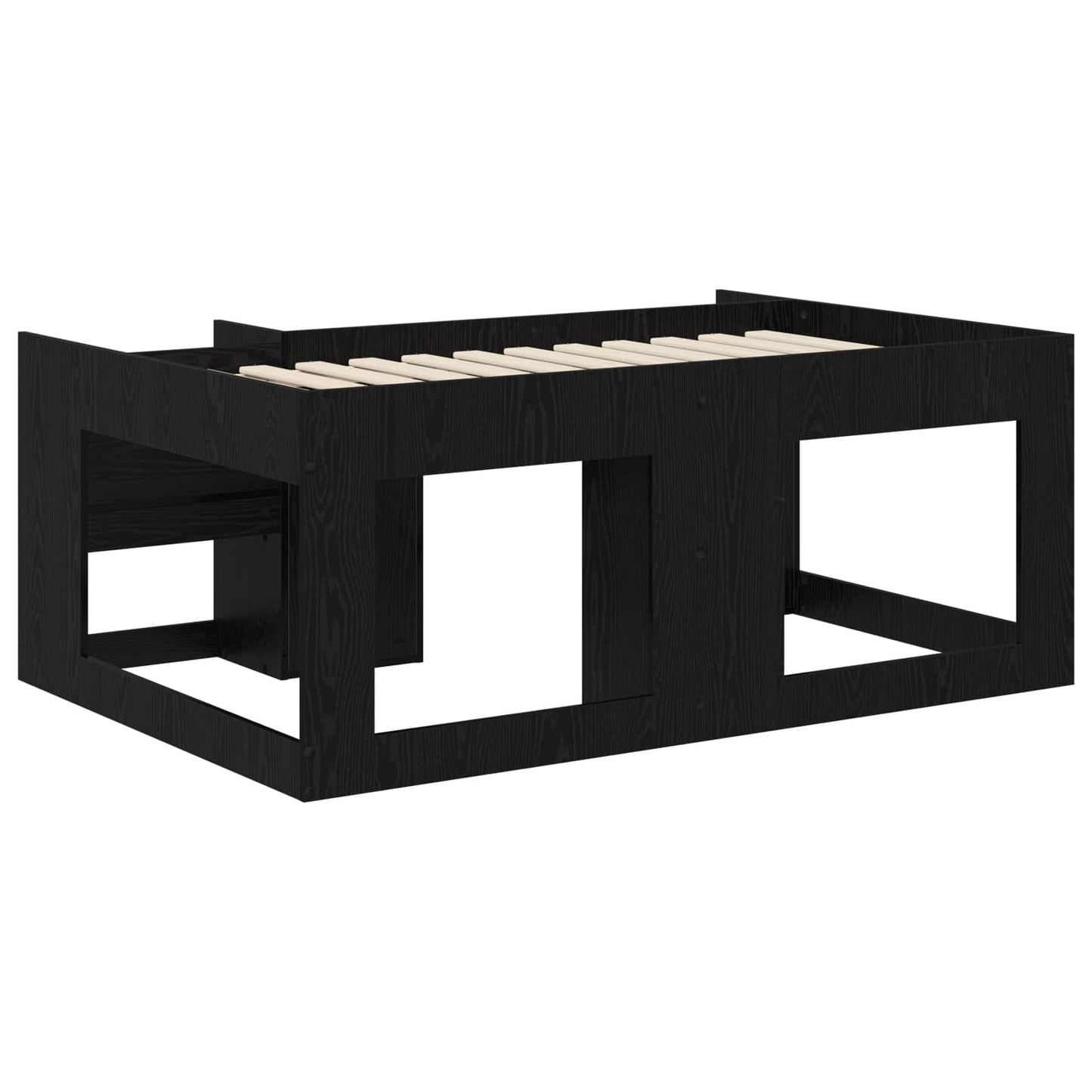 vidaXL Kids'Bed Frame with Storage Black Oak 80 x 160 cm