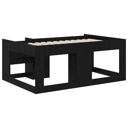 vidaXL Kids'Bed Frame with Storage Black Oak 80 x 160 cm
