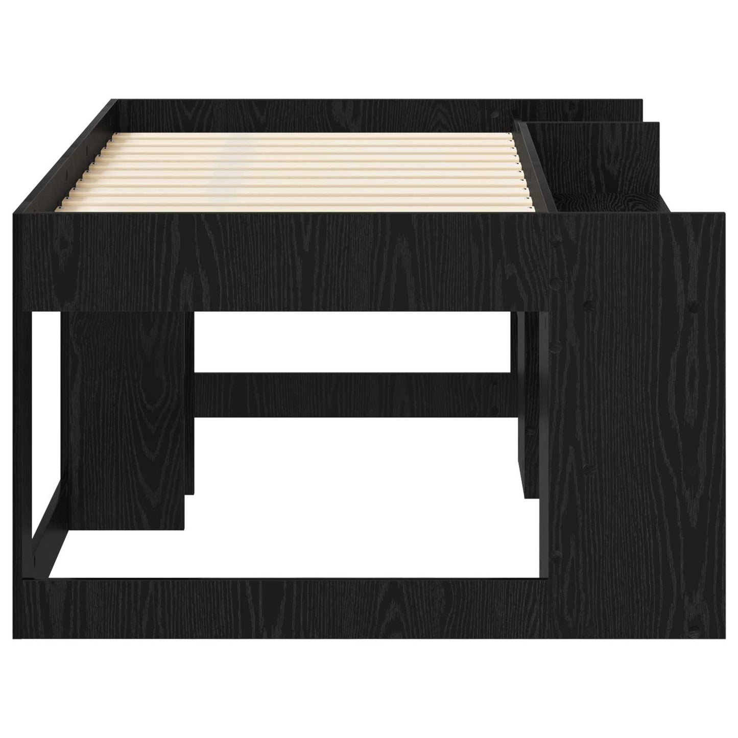 vidaXL Kids'Bed Frame with Storage Black Oak 80 x 160 cm