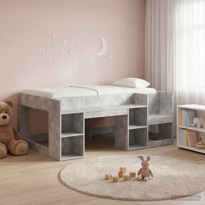 vidaXL Kids'Bed Frame with Storage Concrete Grey 80 x 160 cm