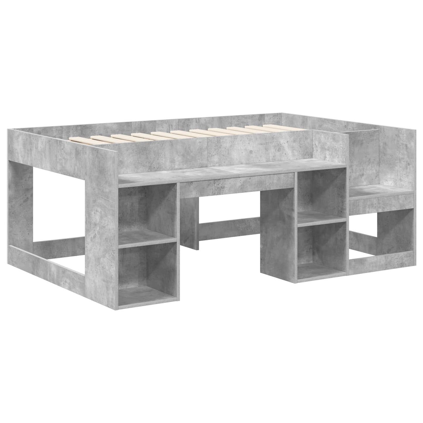 vidaXL Kids'Bed Frame with Storage Concrete Grey 80 x 160 cm