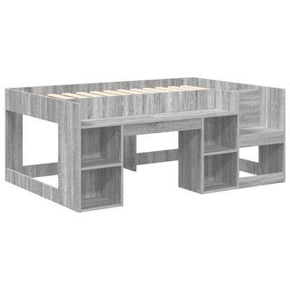 vidaXL Kids'Bed Frame with Storage Grey Sonoma 80 x 160 cm