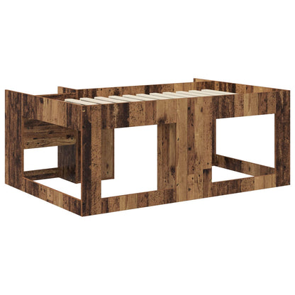 vidaXL Kids'Bed Frame with Storage Old Wood 80 x 160 cm