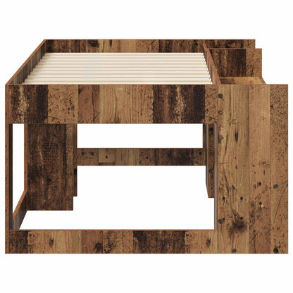 vidaXL Kids'Bed Frame with Storage Old Wood 80 x 160 cm