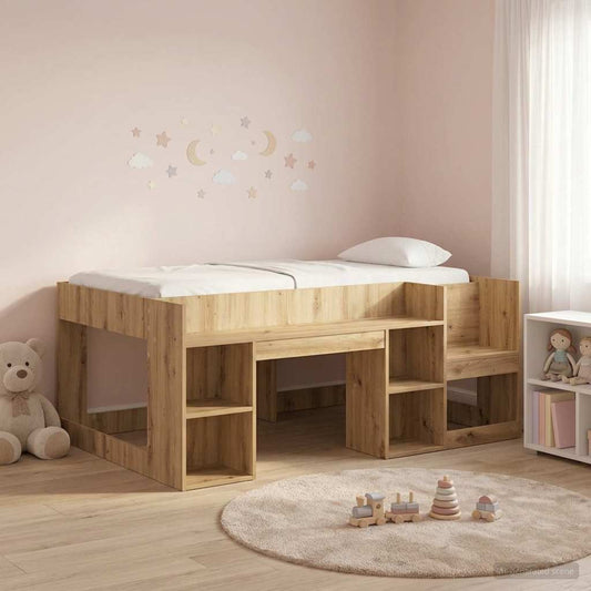 vidaXL Kids'Bed Frame with Storage Artisan Oak 80 x 160 cm