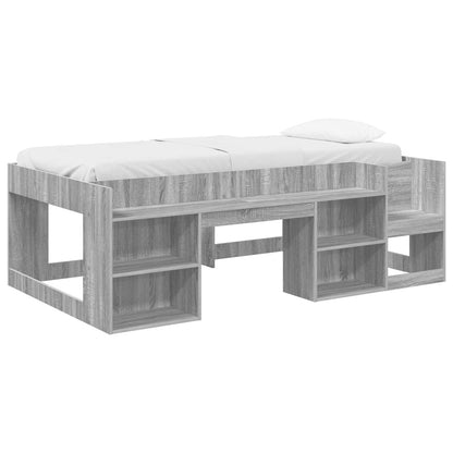 vidaXL Kids'Bed Frame with Storage Grey Sonoma 90 x 190 cm