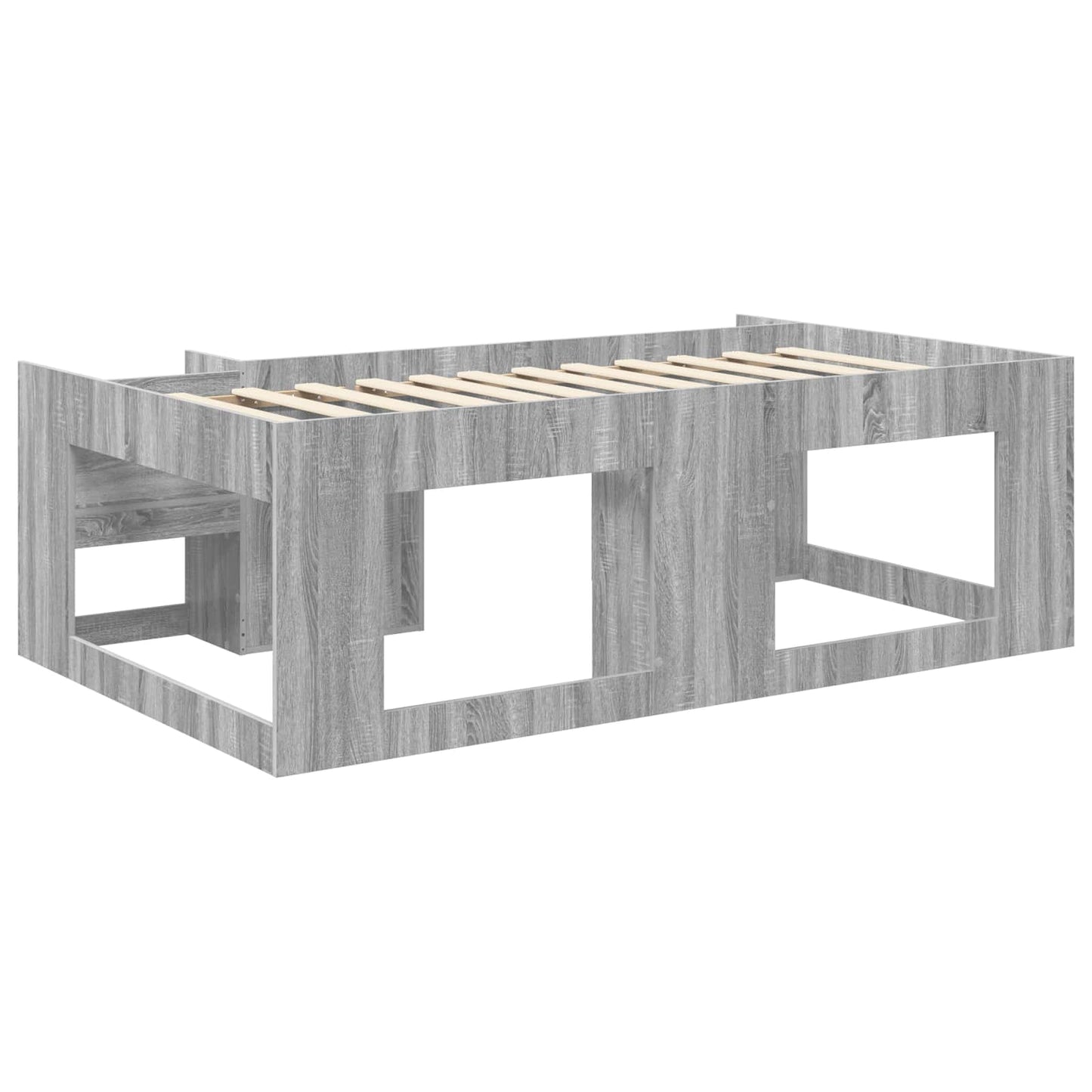 vidaXL Kids'Bed Frame with Storage Grey Sonoma 90 x 190 cm