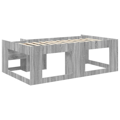 vidaXL Kids'Bed Frame with Storage Grey Sonoma 90 x 190 cm