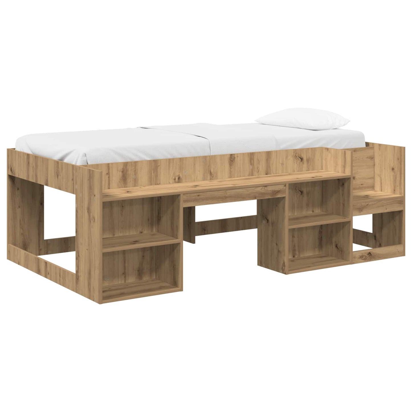 vidaXL Kids'Bed Frame with Storage Artisan Oak 90 x 190 cm