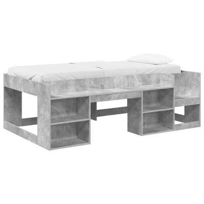 vidaXL Kids'Bed Frame with Storage Concrete Grey 75 x 190 cm