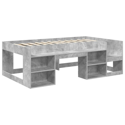 vidaXL Kids'Bed Frame with Storage Concrete Grey 75 x 190 cm