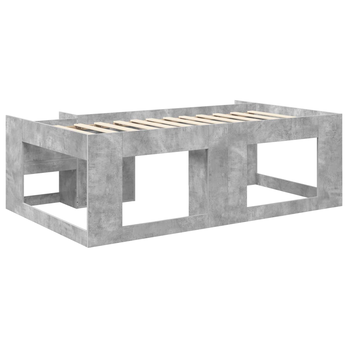 vidaXL Kids'Bed Frame with Storage Concrete Grey 75 x 190 cm