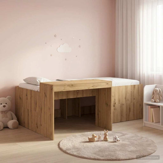 vidaXL Kids'High Bed Frame with Desk Artisan Oak 80 x 200 cm