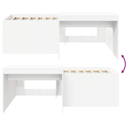 vidaXL Kids'High Bed Frame with Desk White 90 x 200 cm