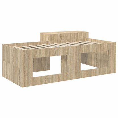 vidaXL Kids'High Bed Frame with Desk Sonoma Oak 90 x 200 cm
